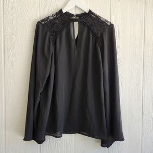 Torrid Black Lace Sheer Blouse